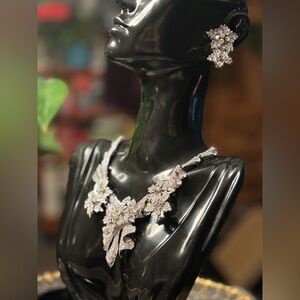 MIMOSA Couture Crystal Bow Suite · Rare Full Set ·  Necklace Earrings · Heirloom